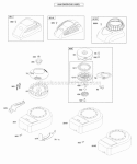 Blower HousingShrouds Flywheel Rewind Starter Diagram and Parts List for 10H902-0114-E1  Briggs and Stratton Engine
